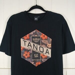 Tanoa Samoa T-Shirt Polynesian Heritage Men's 2XL Black Cotton Stretch Tee SS